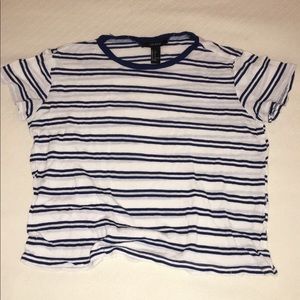 Blue striped forever 21 shirt.